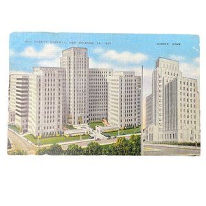 Vintage Postcard New charity Hospital New Orleans LA Topographical Standard u